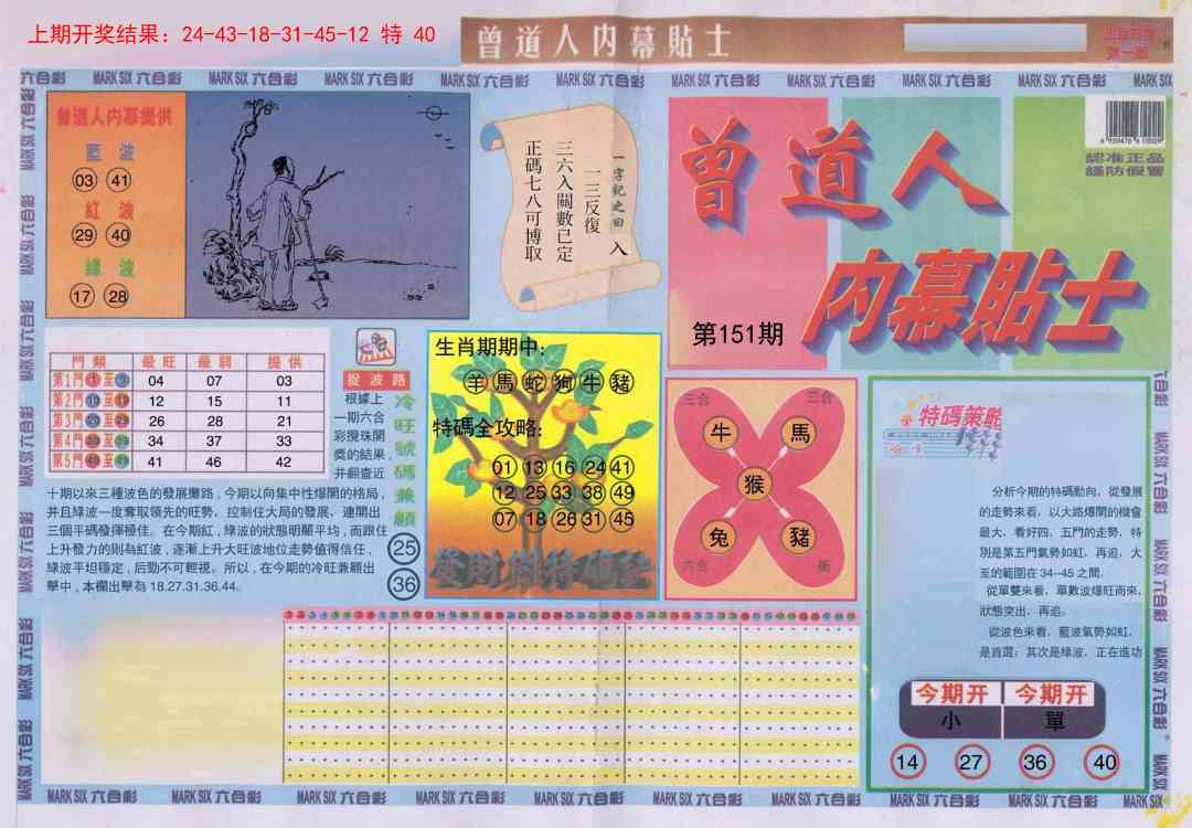 151期曾道人内幕贴士A[图]