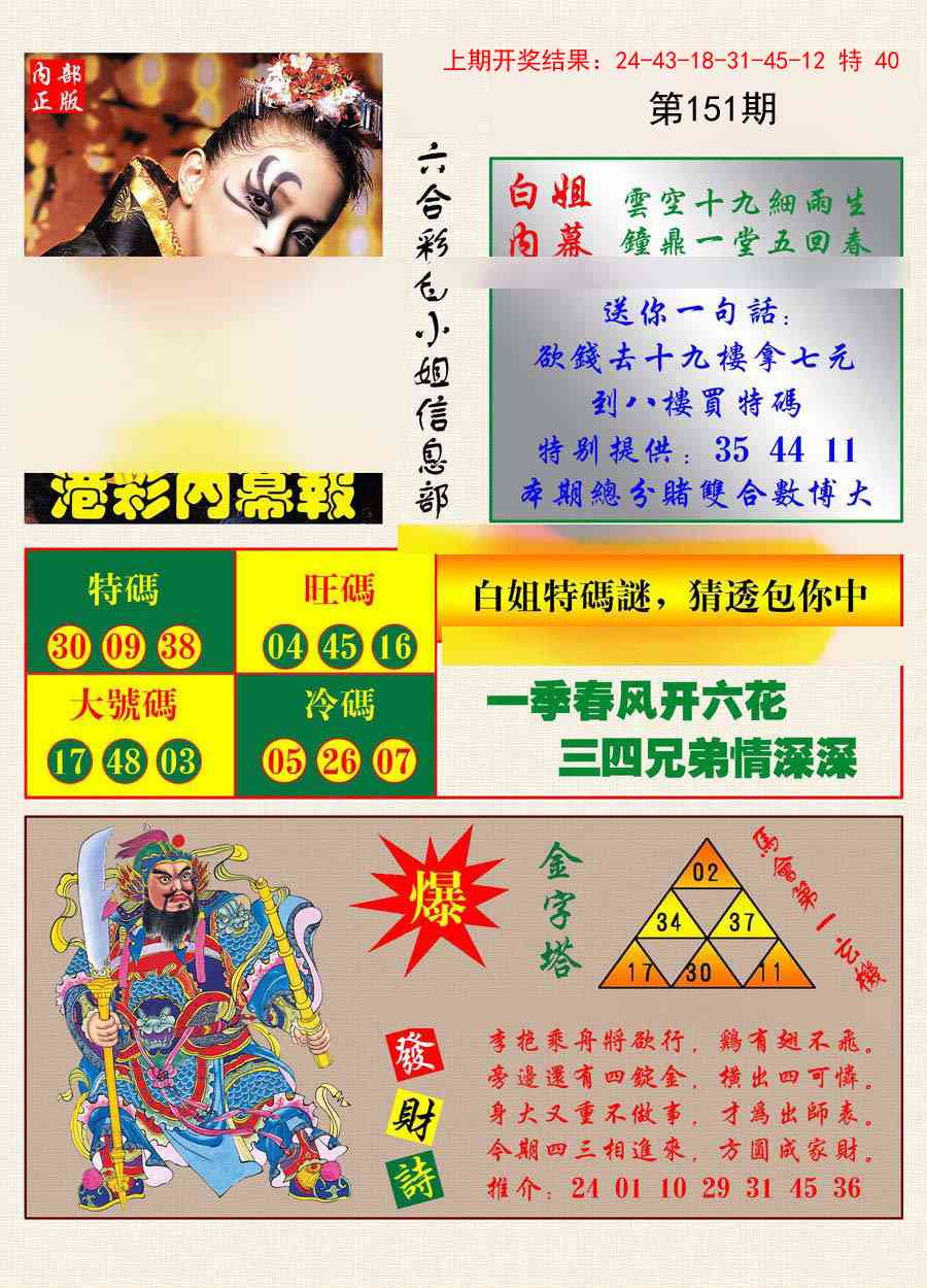 151期港彩内幕报[图]