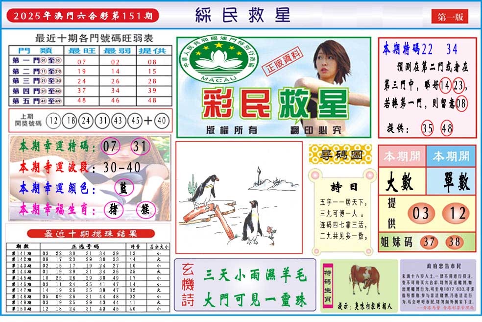 151期彩民救星A[图]
