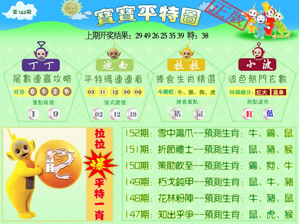 152期天线宝宝平特图[图]