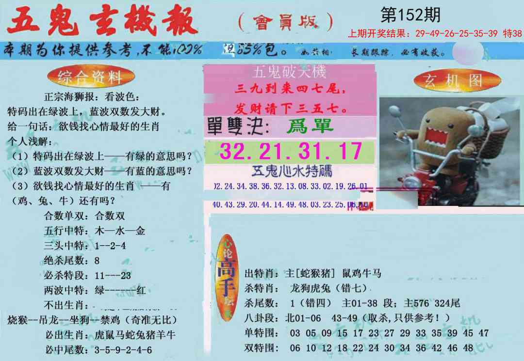 152期新五鬼玄机[图]