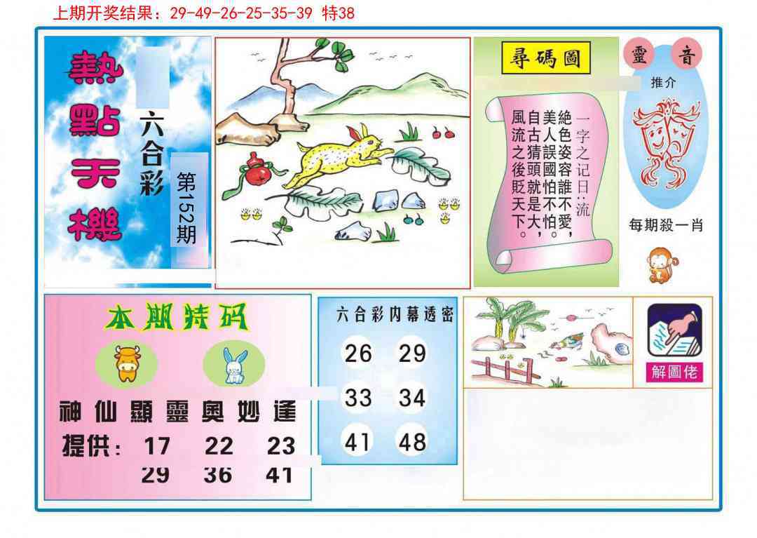 152期热点天机[图]
