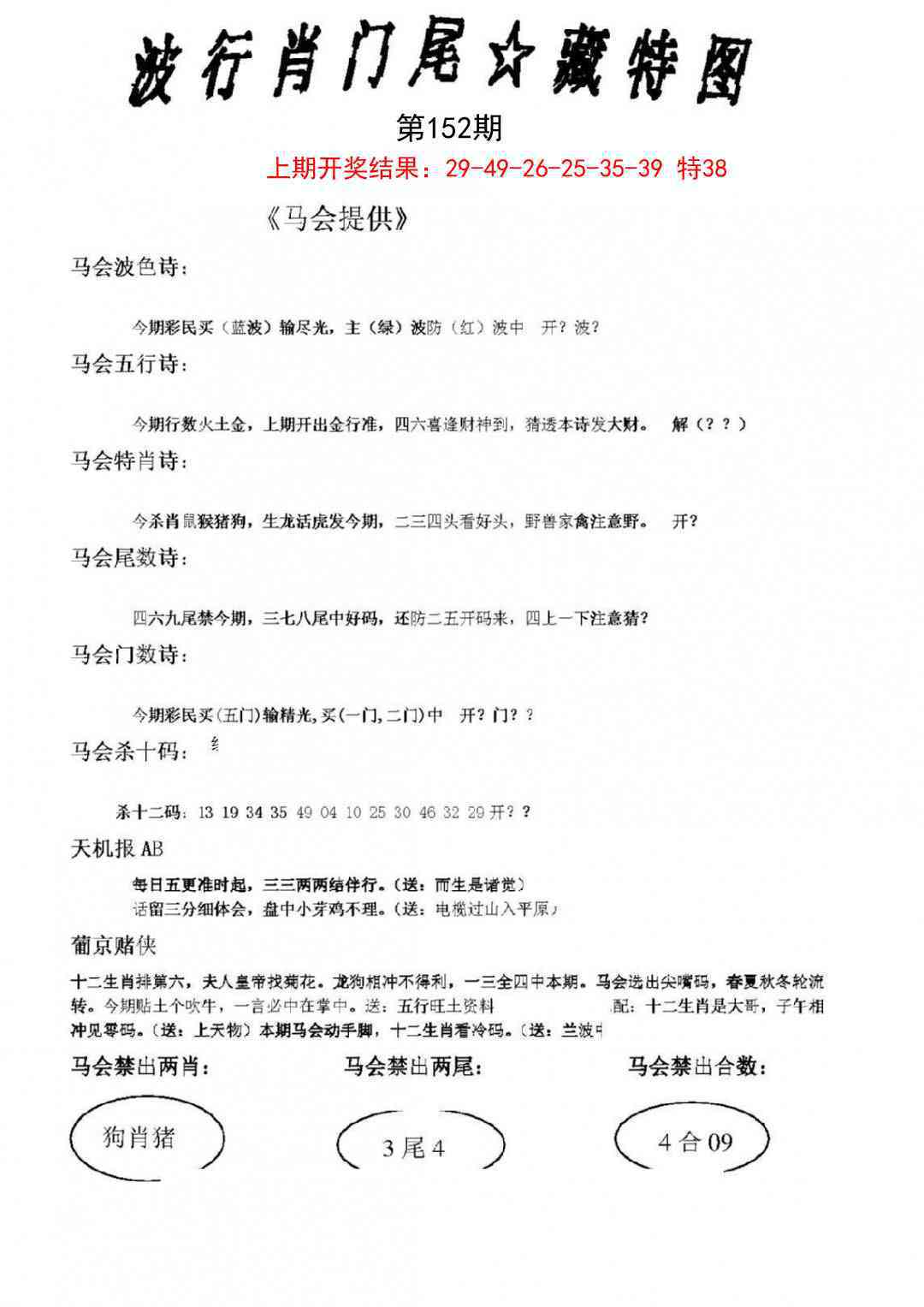 152期波行肖尾藏特图[图]