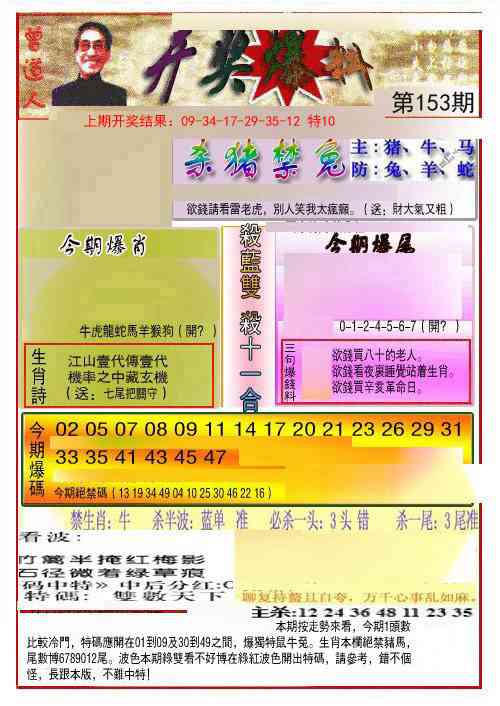 153期开奖爆料(新图推荐)[图]