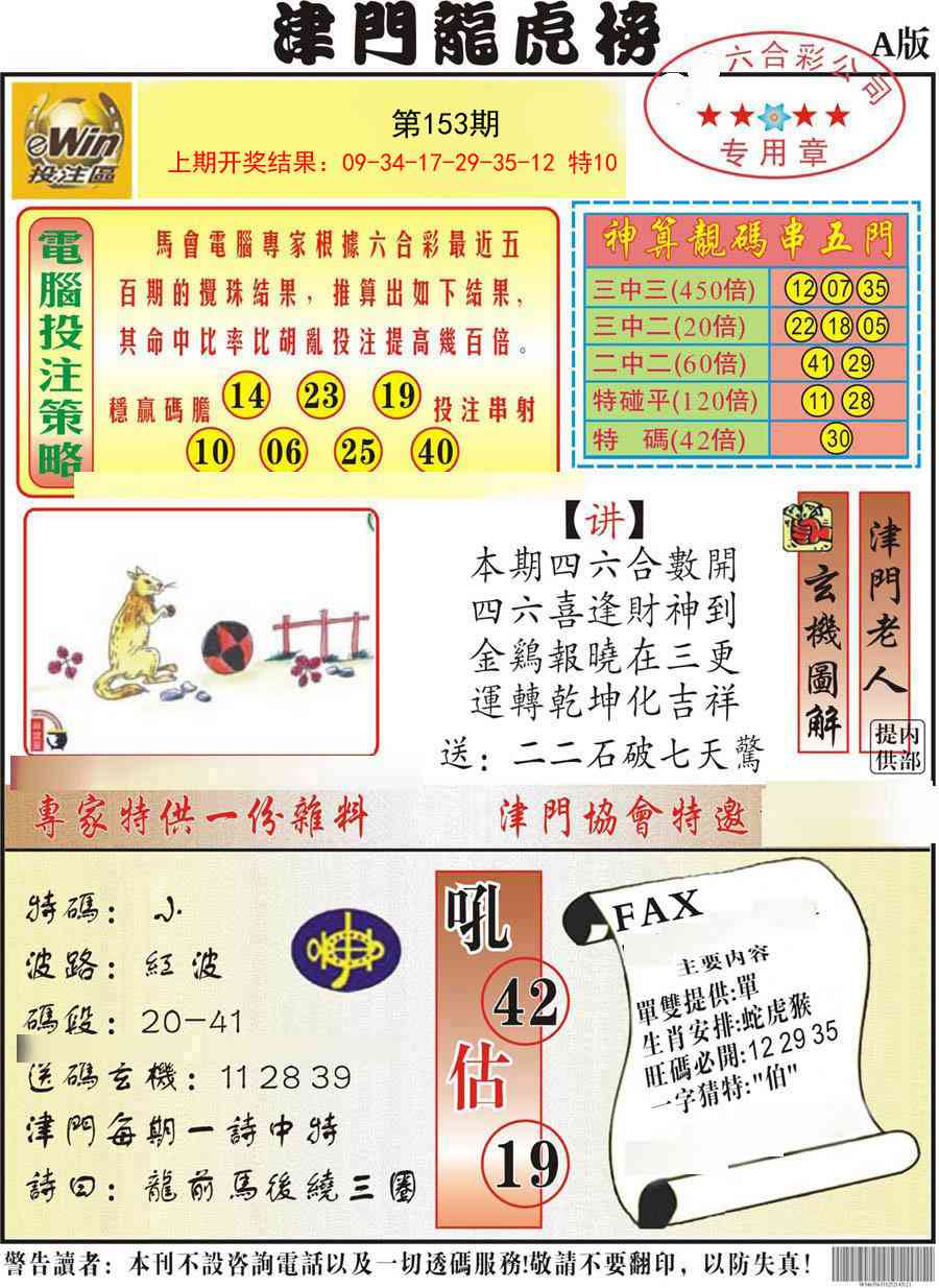 153期津门龙虎榜A[图]