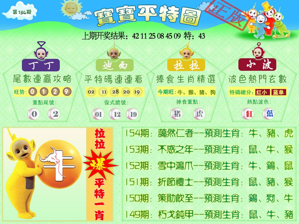 154期天线宝宝平特图[图]