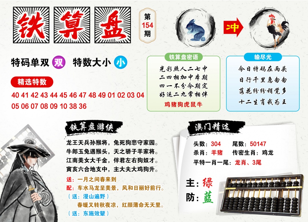 154期澳门铁算盘[图]