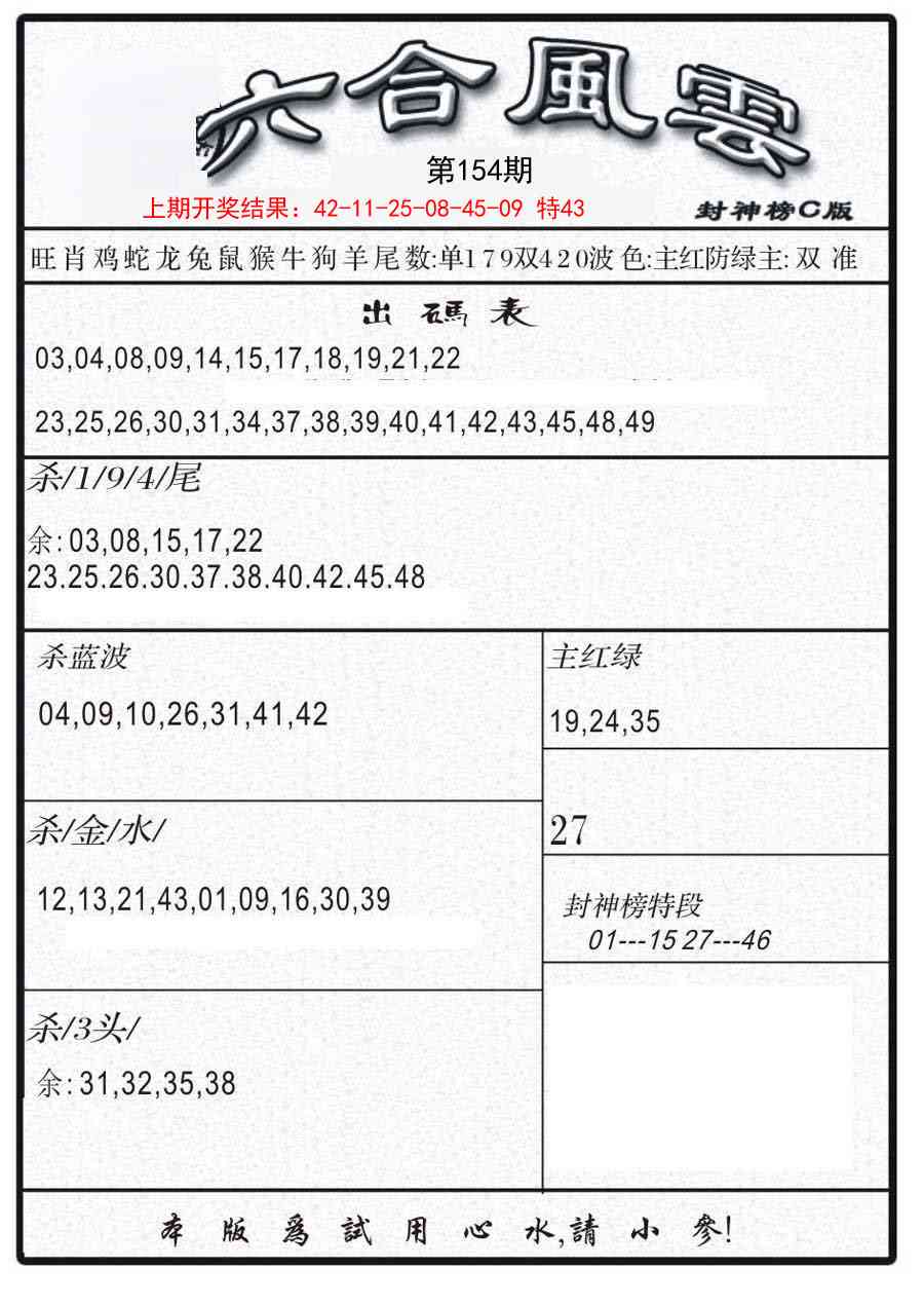 154期六合风云B[图]