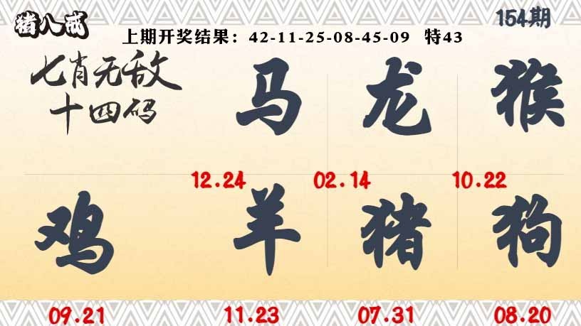 154期七肖无敌14码[图]