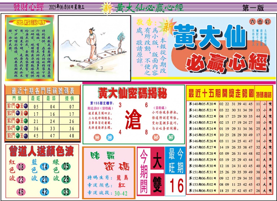 155期黄大仙必赢心经A[图]
