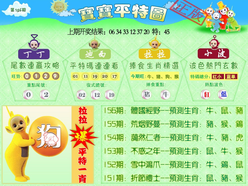 156期天线宝宝平特图[图]