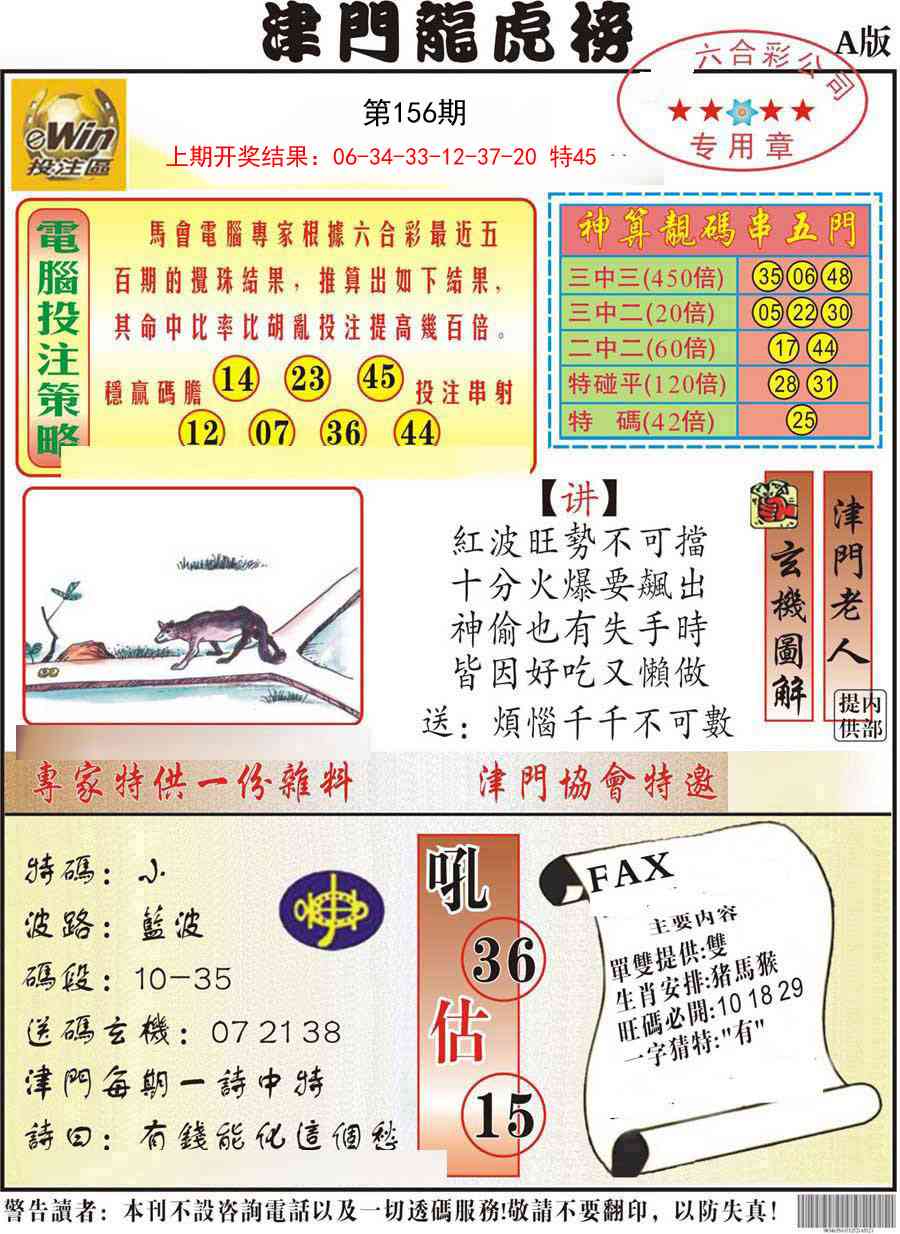 156期津门龙虎榜A[图]