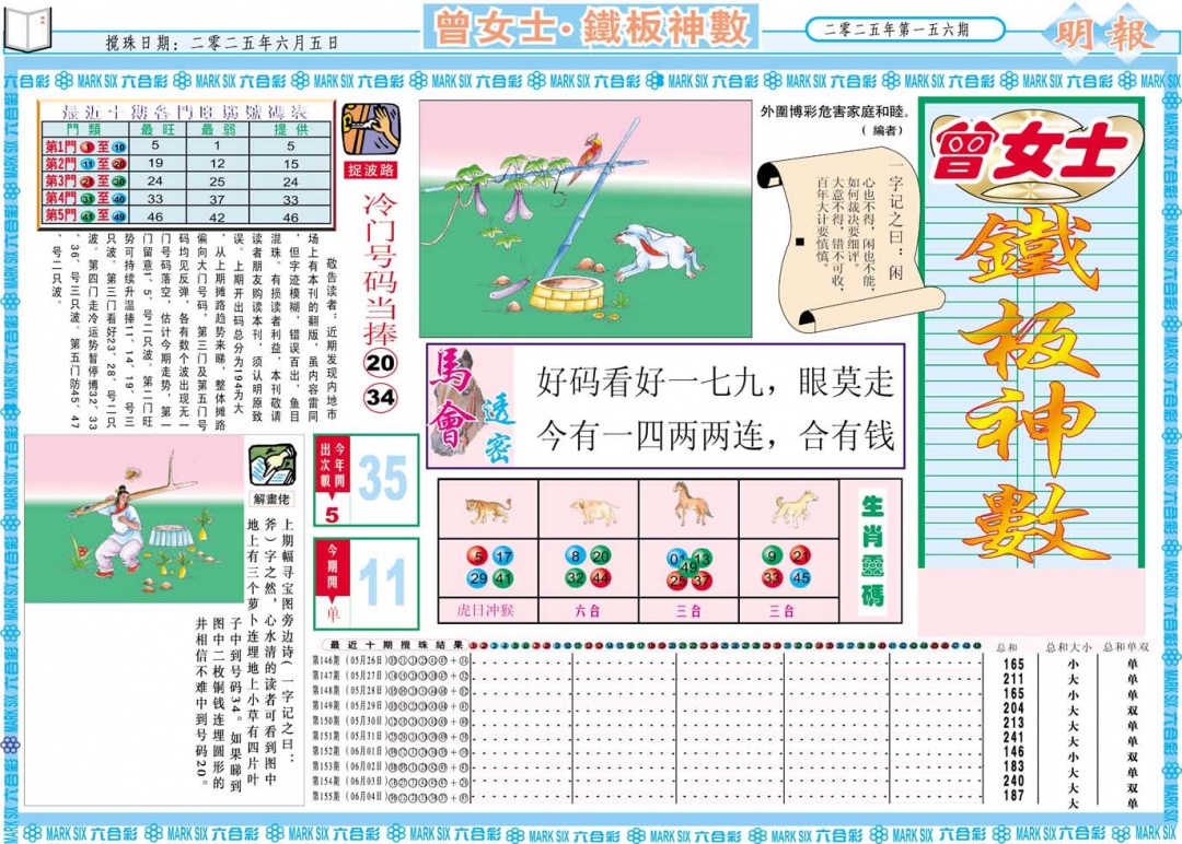 156期曾女士铁板神数A[图]