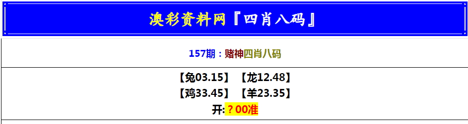 157期赌神四肖八码[图]