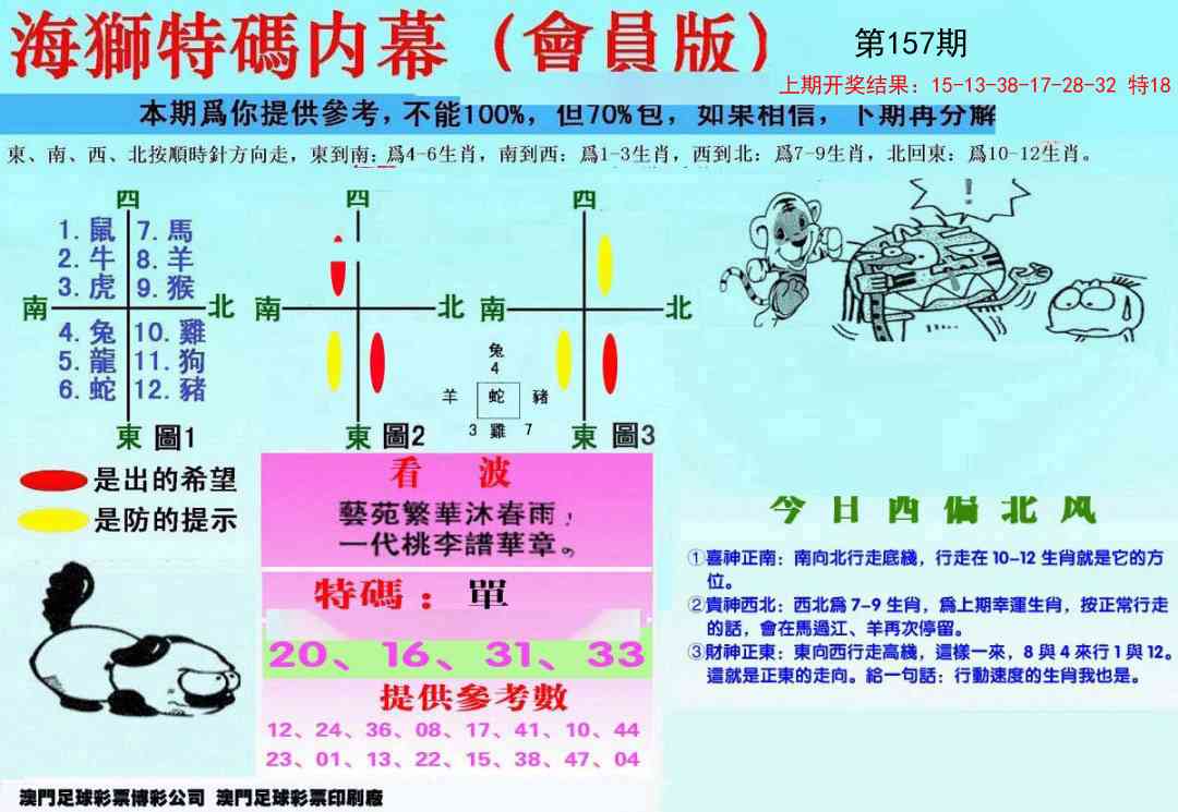 157期另版海狮特码内幕报[图]