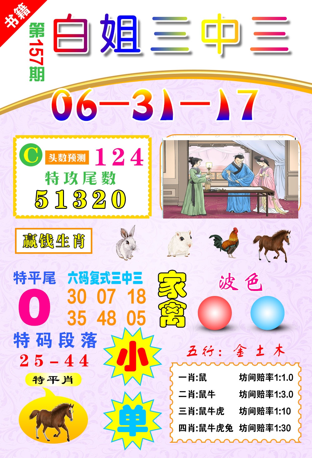 157期澳门白姐锦囊[图]