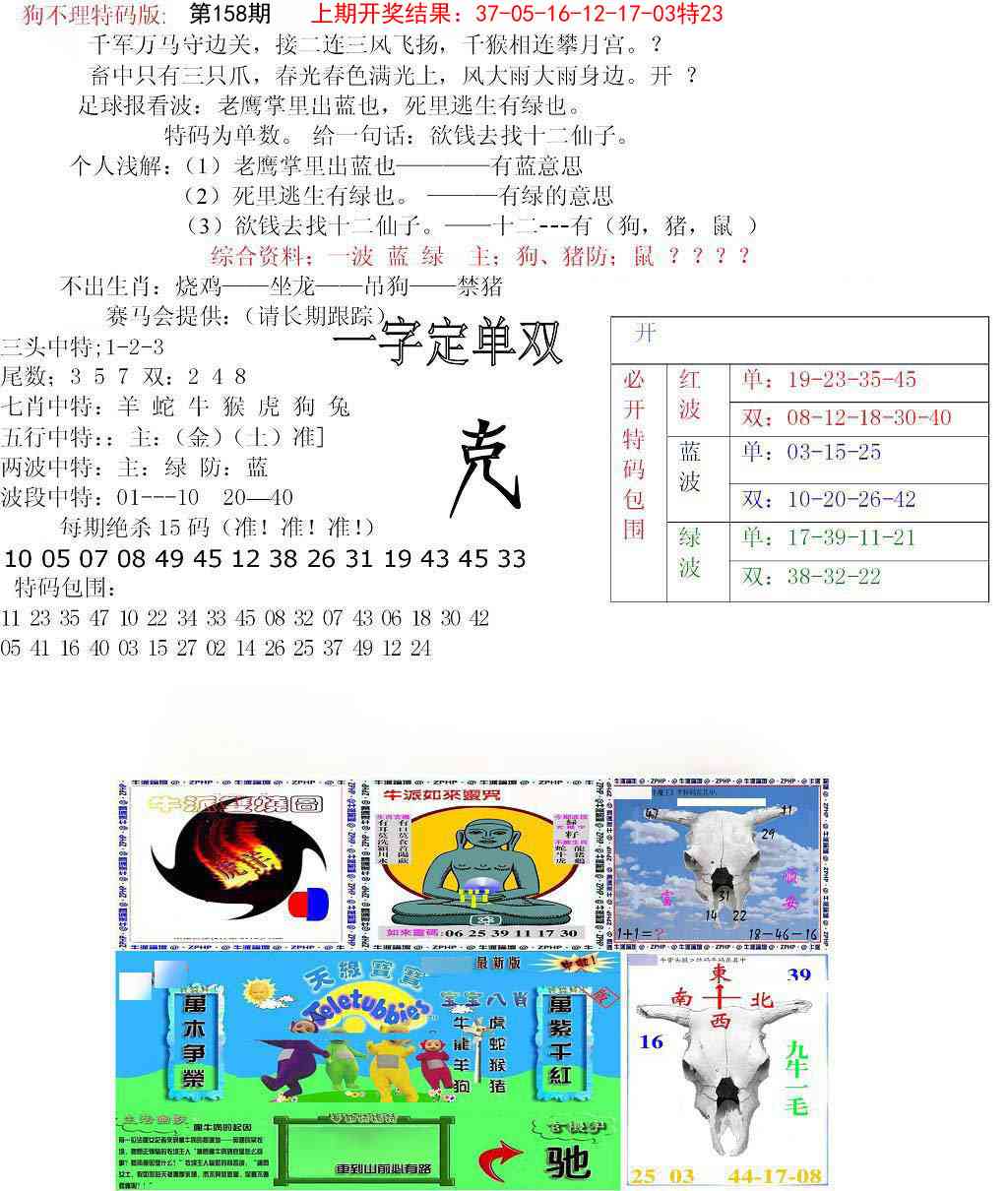 158期狗不理特码报[图]