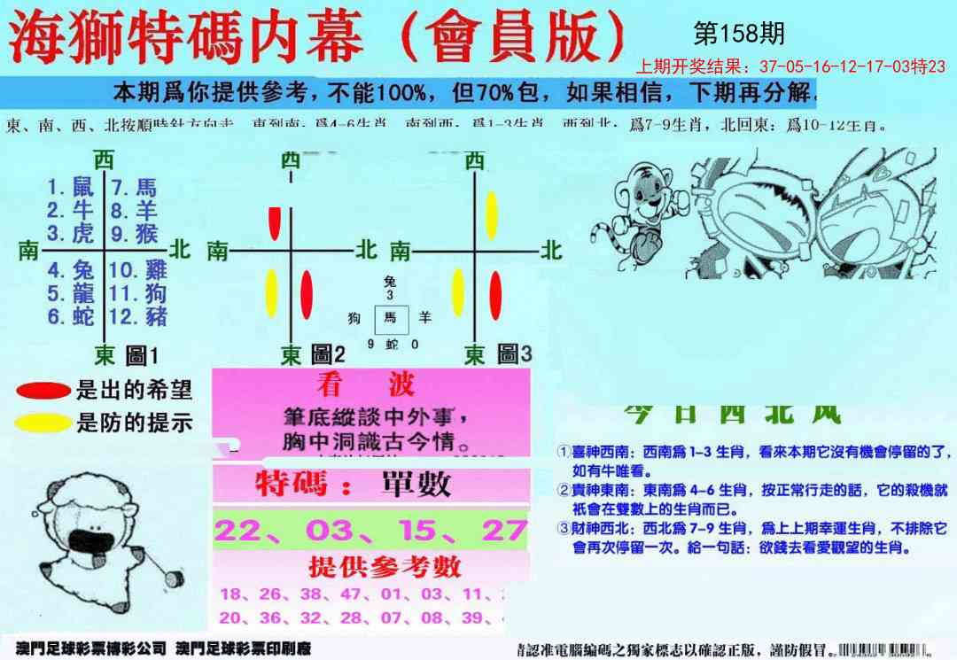 158期另版海狮特码内幕报[图]