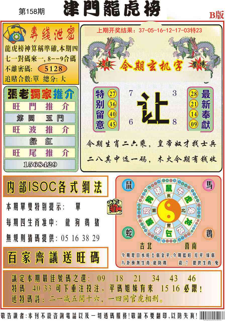 158期津门龙虎榜B[图]
