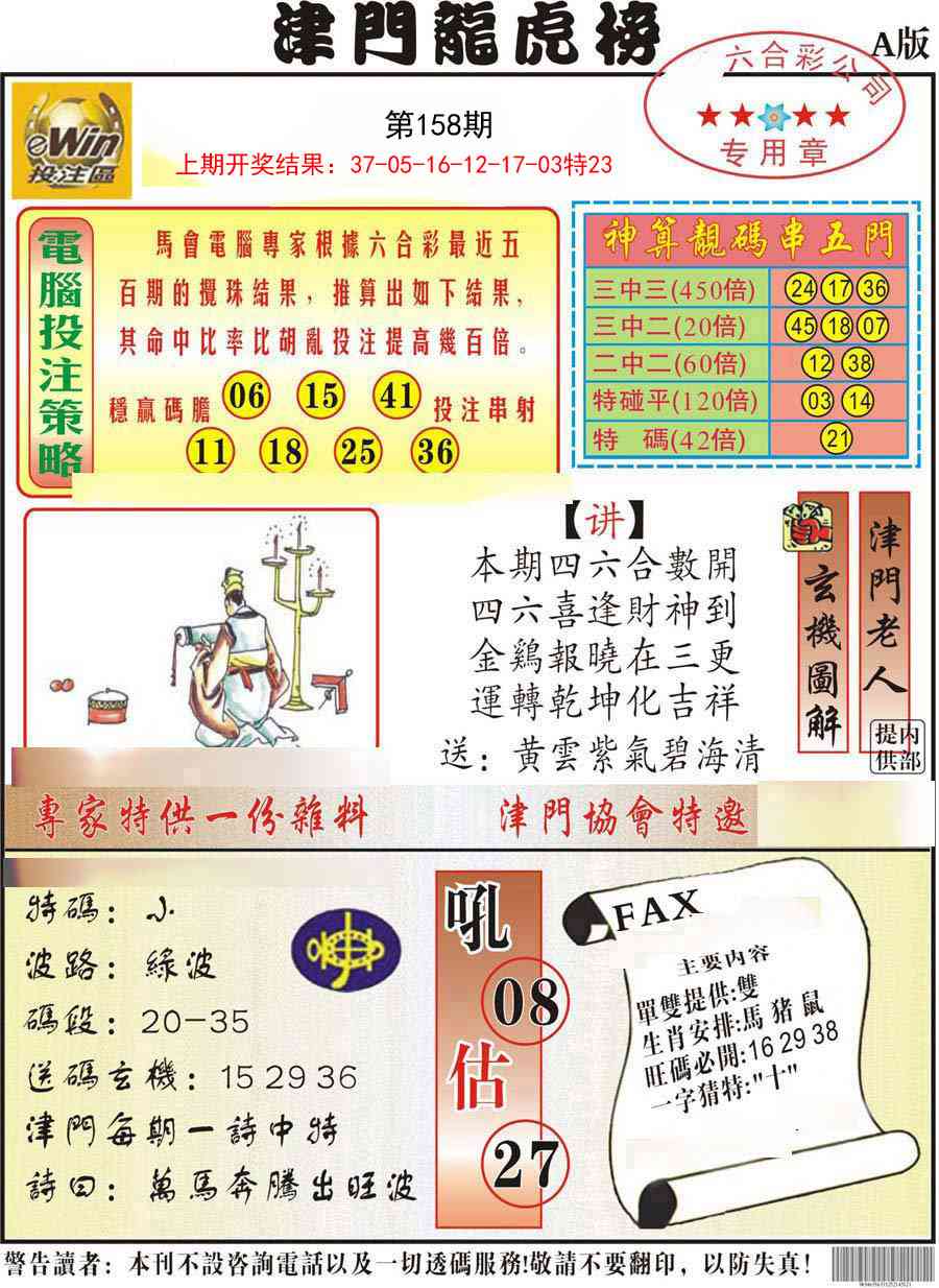 158期津门龙虎榜A[图]