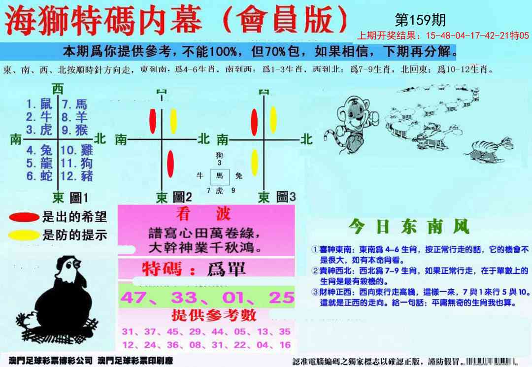 159期另版海狮特码内幕报[图]