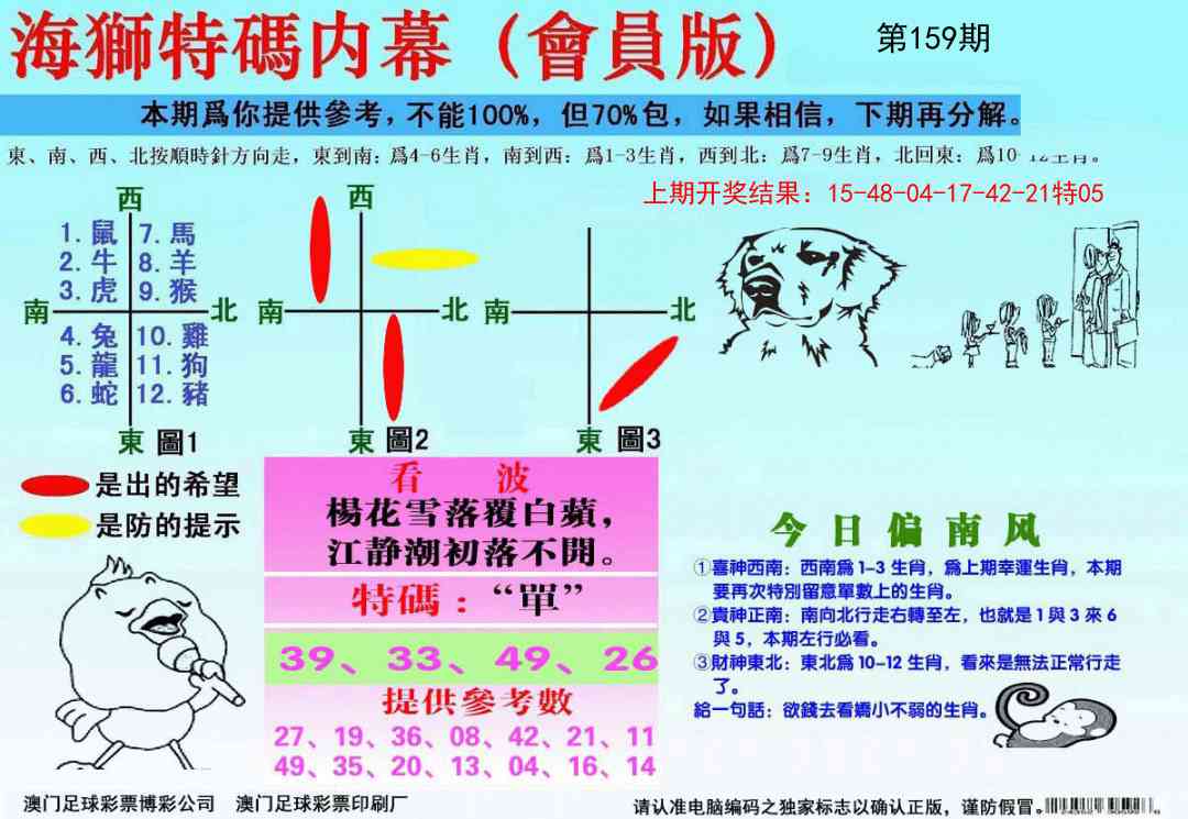 159期海狮特码会员报[图]