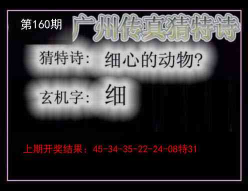 160期广州传真猜特诗[图]