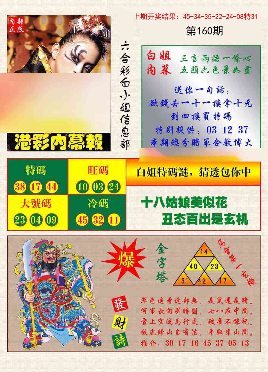 160期港彩内幕报[图]