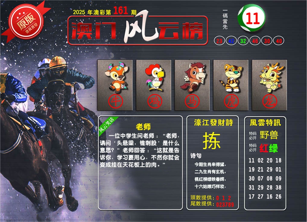 161期澳门风云榜[图]