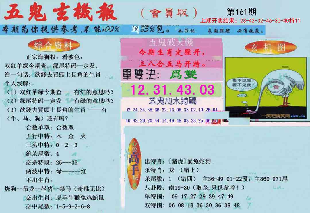 161期新五鬼玄机[图]
