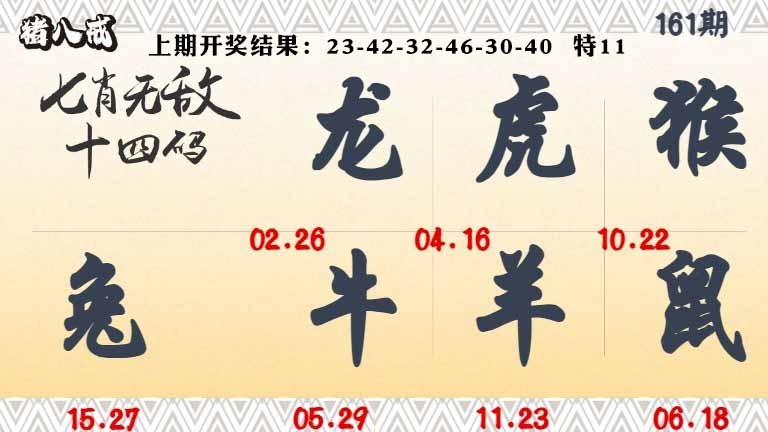 161期七肖无敌14码[图]