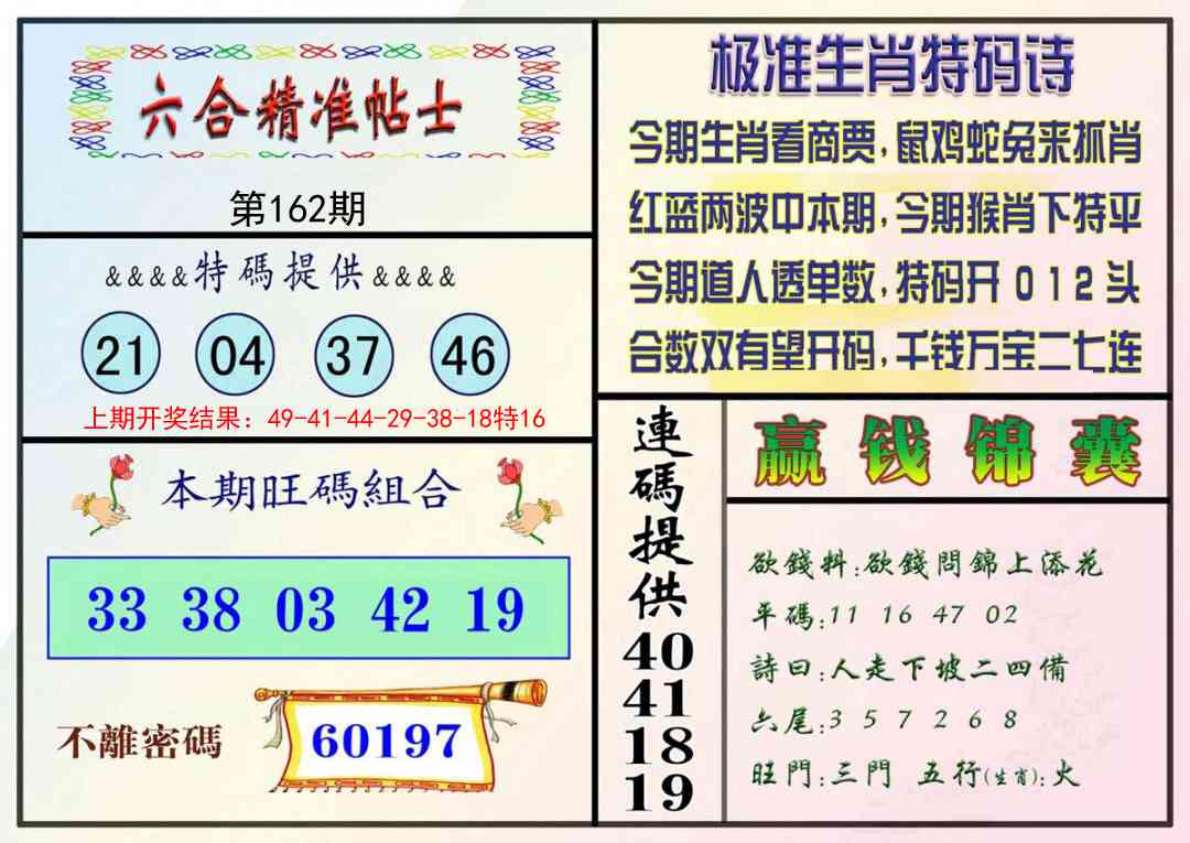 162期精准贴士[图]