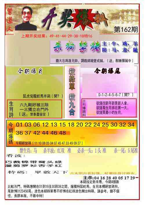 162期开奖爆料(新图推荐)[图]