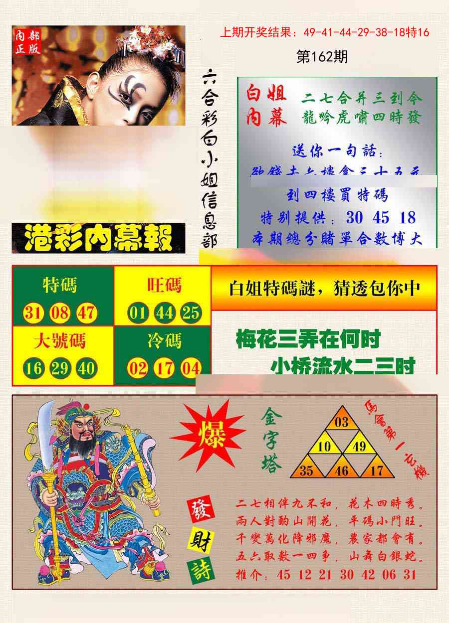 162期港彩内幕报[图]