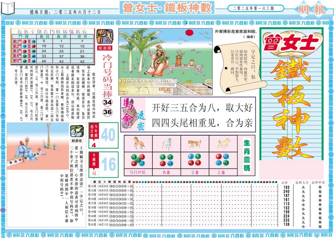 163期曾女士铁板神数A[图]