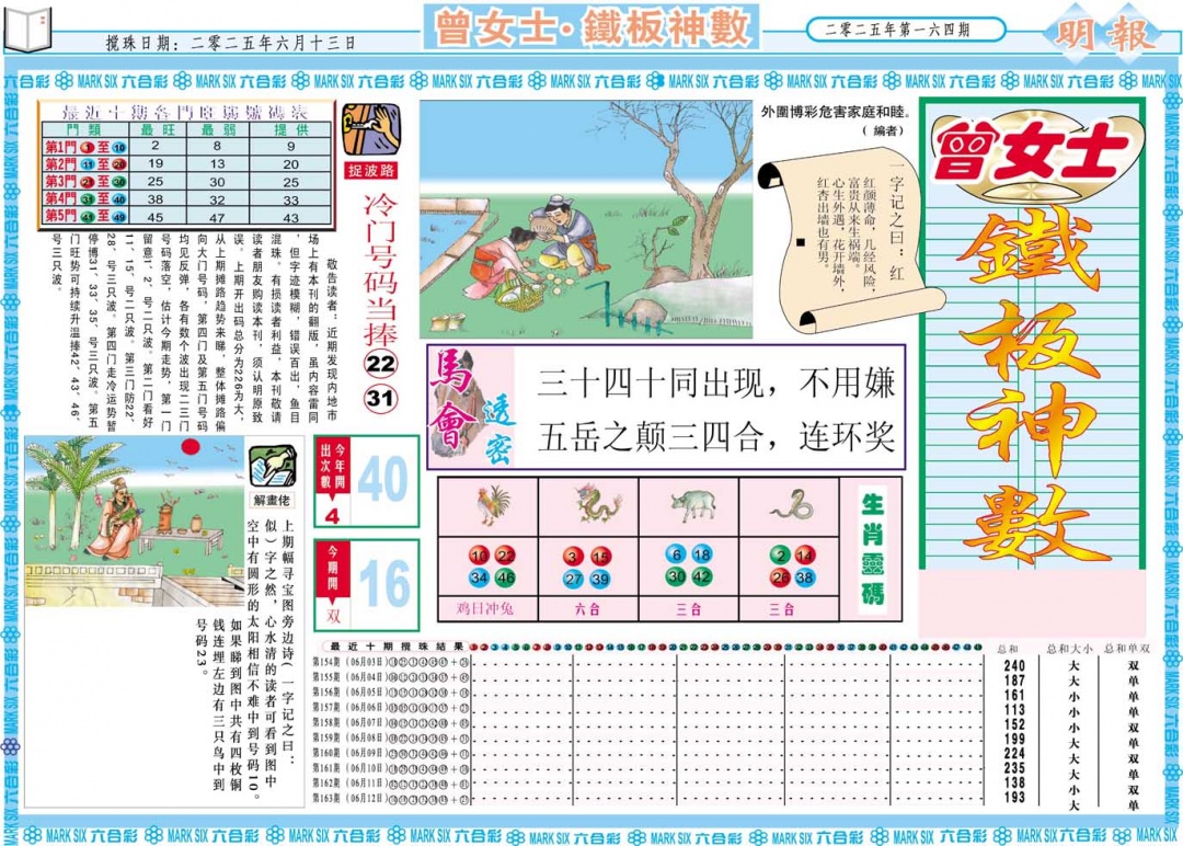 164期曾女士铁板神数A[图]