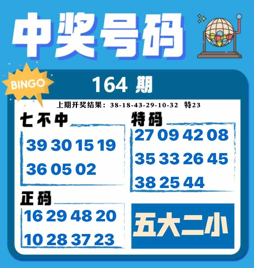 164期中奖号码[图]