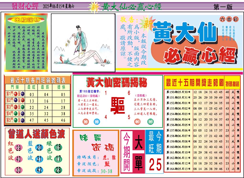 165期黄大仙必赢心经A[图]