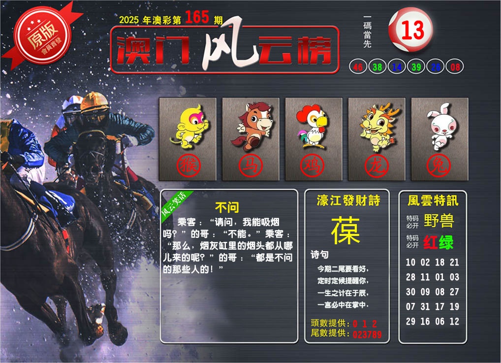 165期澳门风云榜[图]