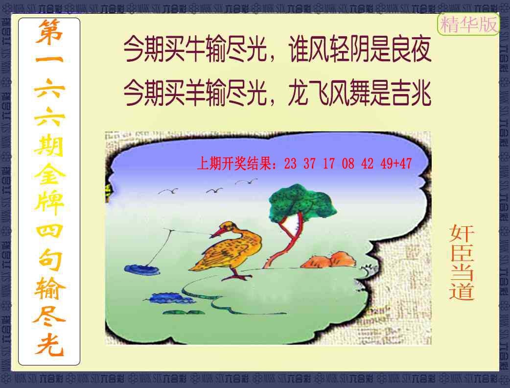 166期金牌四句输尽光[图]