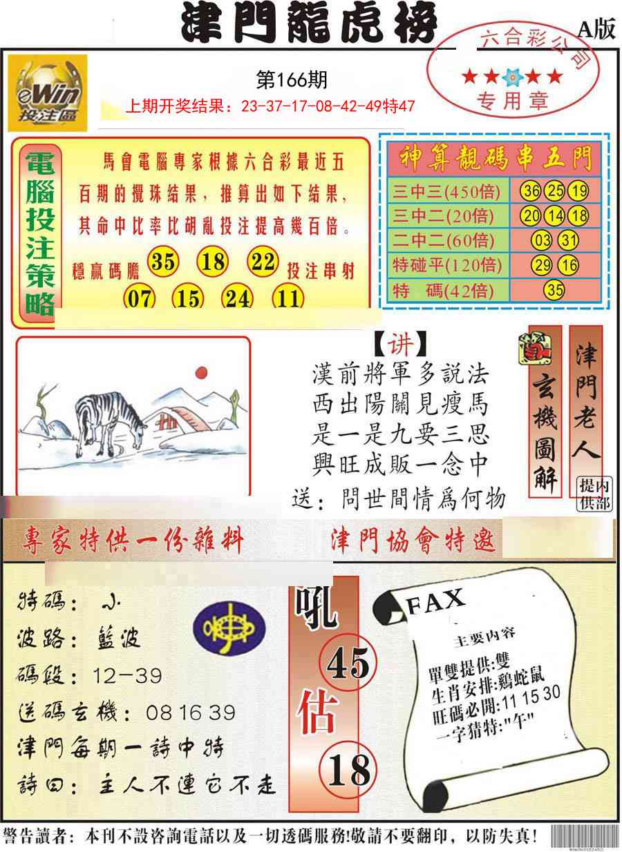 166期津门龙虎榜A[图]