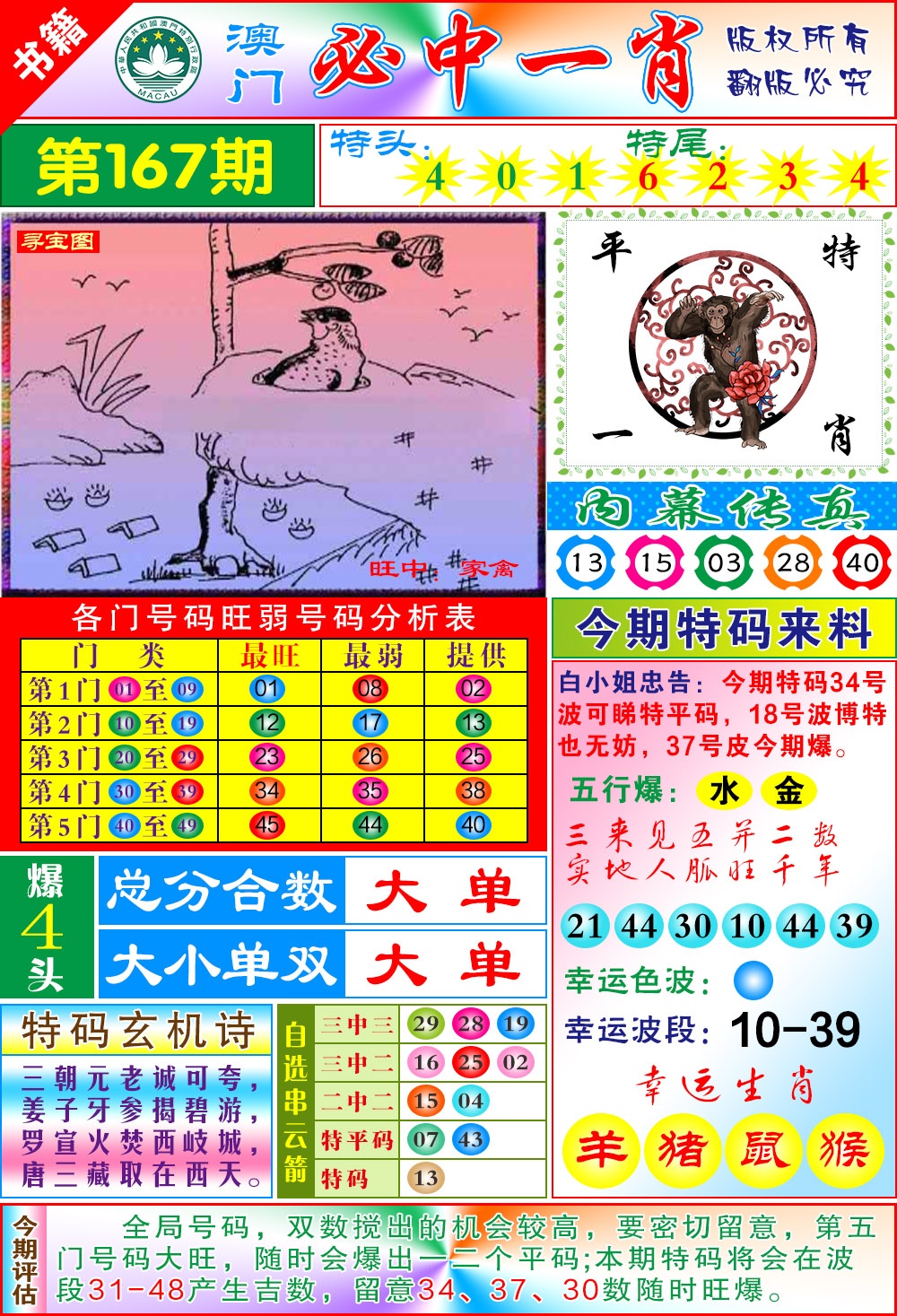 167期澳门玄机一特[图]