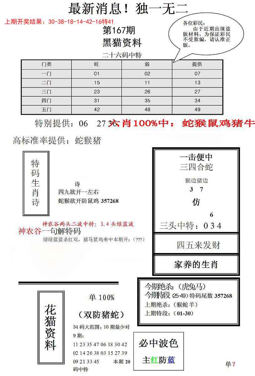 167期独一无二(正)[图]