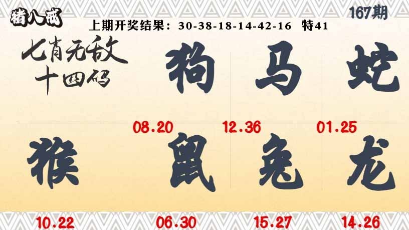 167期七肖无敌14码[图]