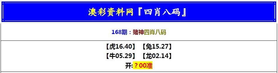 168期赌神四肖八码[图]