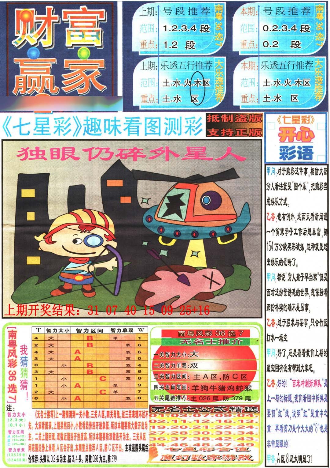 169期财富赢家（七星彩）[图]
