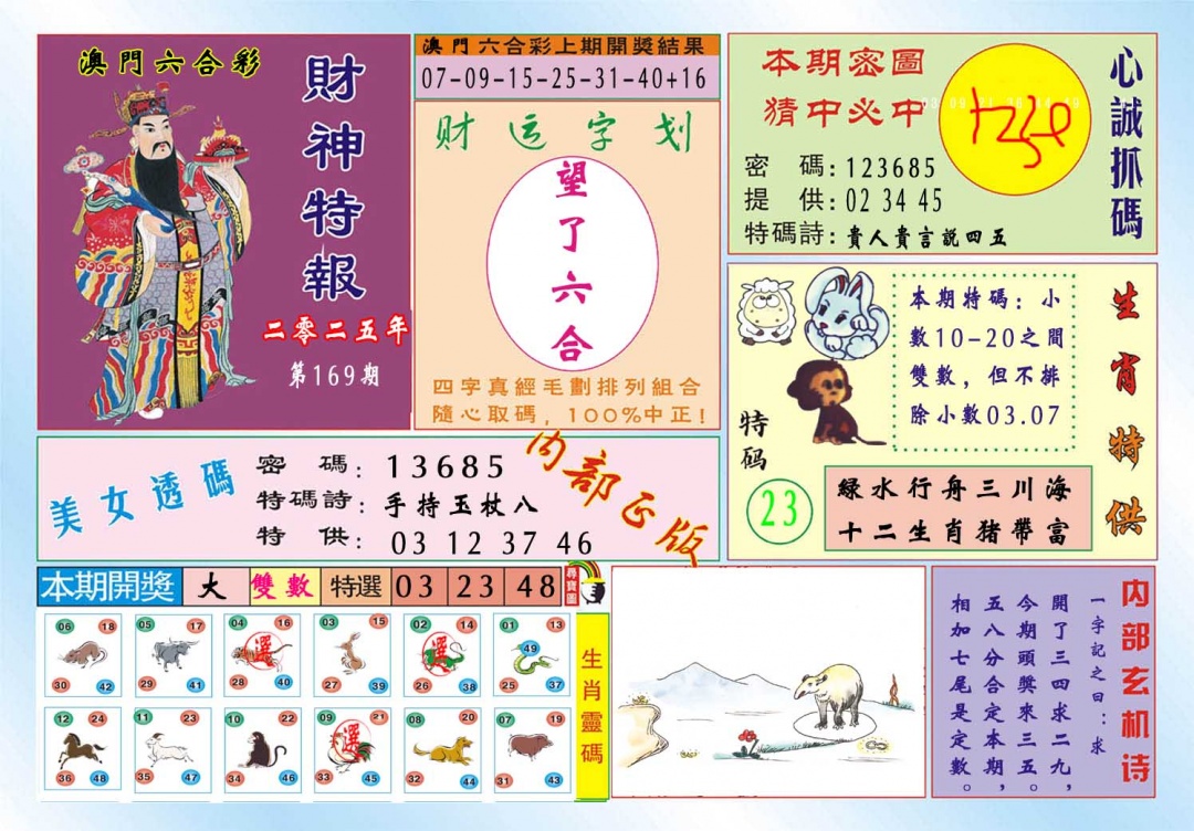 169期财神特报[图]