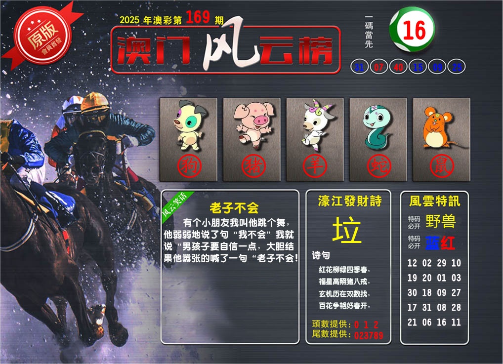 169期澳门风云榜[图]