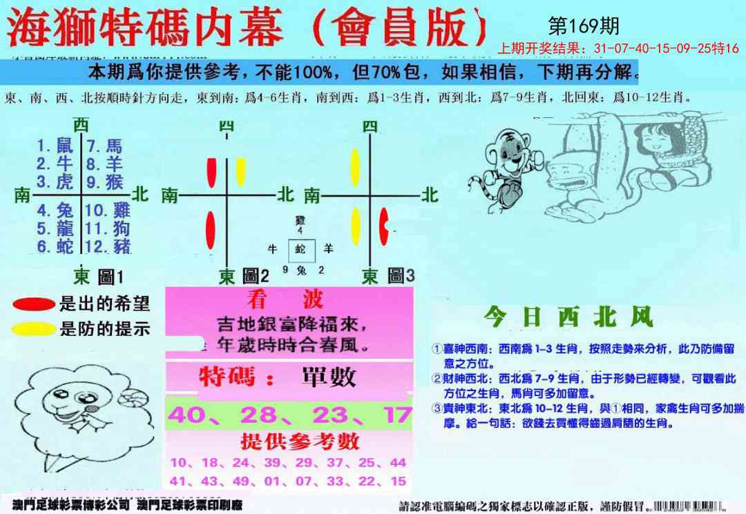 169期另版海狮特码内幕报[图]