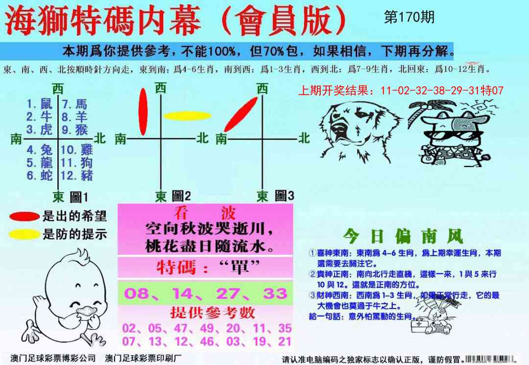 170期海狮特码会员报[图]